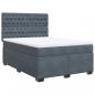 Preview: Boxspringbett mit Matratze Dunkelgrau 140x190 cm Samt