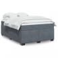 Preview: ARDEBO.de - Boxspringbett mit Matratze Dunkelgrau 140x190 cm Samt