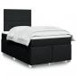 Preview: ARDEBO.de - Boxspringbett mit Matratze Schwarz 120x190 cm Stoff