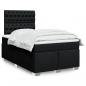 Preview: ARDEBO.de - Boxspringbett mit Matratze Schwarz 120x190 cm Stoff