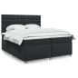 Preview: ARDEBO.de - Boxspringbett mit Matratze Schwarz 200x200 cm Kunstleder