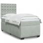 Preview: ARDEBO.de - Boxspringbett mit Matratze Hellgrau 100x200 cm Samt