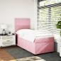 Preview: Boxspringbett mit Matratze Rosa 100x200 cm Samt