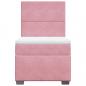 Preview: Boxspringbett mit Matratze Rosa 100x200 cm Samt