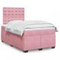 Preview: ARDEBO.de - Boxspringbett mit Matratze Rosa 120x200 cm Samt