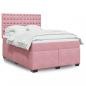 Preview: ARDEBO.de - Boxspringbett mit Matratze Rosa 140x190 cm Samt