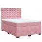 Preview: Boxspringbett mit Matratze Rosa 140x190 cm Samt