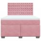 Preview: Boxspringbett mit Matratze Rosa 140x190 cm Samt