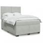 Preview: ARDEBO.de - Boxspringbett mit Matratze Hellgrau 140x190 cm Samt