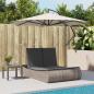 Preview: Doppel-Sonnenliege mit Kissen Grau Poly Rattan