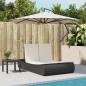 Preview: Doppel-Sonnenliege mit Kissen Schwarz Poly Rattan