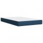 Preview: Boxspringbett mit Matratze Blau 120x200 cm Stoff