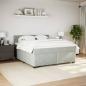 Preview: Boxspringbett mit Matratze Hellgrau 180x200 cm Samt