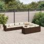 Preview: ARDEBO.de - 10-tlg. Garten-Sofagarnitur mit Kissen Braun Poly Rattan