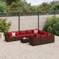 Preview: ARDEBO.de - 11-tlg. Garten-Sofagarnitur mit Kissen Braun Poly Rattan