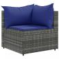 Preview: 11-tlg. Garten-Sofagarnitur mit Kissen Grau Poly Rattan