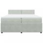 Preview: Boxspringbett mit Matratze Hellgrau 200x200 cm Samt