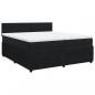 Preview: Boxspringbett mit Matratze Schwarz 200x200 cm Samt