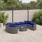 Preview: ARDEBO.de - 10-tlg. Garten-Sofagarnitur mit Kissen Grau Poly Rattan