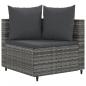 Preview: 9-tlg. Garten-Sofagarnitur mit Kissen Grau Poly Rattan