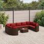 Preview: ARDEBO.de - 10-tlg. Garten-Sofagarnitur mit Kissen Braun Poly Rattan