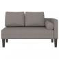 Preview: Chaiselongue mit Kissen Taupe Stoff