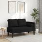 Preview: ARDEBO.de - Chaiselongue mit Kissen Schwarz Stoff