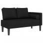 Preview: Chaiselongue mit Kissen Schwarz Stoff