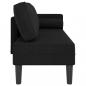 Preview: Chaiselongue mit Kissen Schwarz Stoff