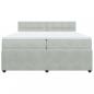 Preview: Boxspringbett mit Matratze Hellgrau 200x200 cm Samt