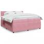 Preview: ARDEBO.de - Boxspringbett mit Matratze Rosa 200x200 cm Samt