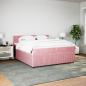 Preview: Boxspringbett mit Matratze Rosa 200x200 cm Samt