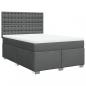 Preview: Boxspringbett mit Matratze Dunkelgrau 140x200 cm Stoff