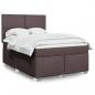 Preview: ARDEBO.de - Boxspringbett mit Matratze Dunkelbraun 140x200 cm Stoff