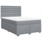 Preview: Boxspringbett mit Matratze Hellgrau 160x200 cm Stoff