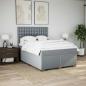 Preview: Boxspringbett mit Matratze Hellgrau 160x200 cm Stoff