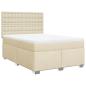 Preview: Boxspringbett mit Matratze Creme 160x200 cm Stoff