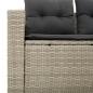 Preview: Gartensofa mit Kissen 2-Sitzer Hellgrau Poly Rattan