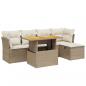 Preview: 6-tlg. Garten-Sofagarnitur mit Kissen Beige Poly Rattan