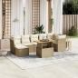 Preview: ARDEBO.de - 8-tlg. Garten-Sofagarnitur mit Kissen Beige Poly Rattan