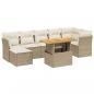 Preview: 8-tlg. Garten-Sofagarnitur mit Kissen Beige Poly Rattan