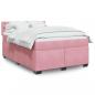 Preview: ARDEBO.de - Boxspringbett mit Matratze Rosa 140x190 cm Samt