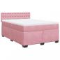 Preview: Boxspringbett mit Matratze Rosa 140x190 cm Samt