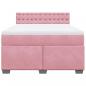 Preview: Boxspringbett mit Matratze Rosa 140x190 cm Samt