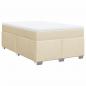 Preview: Boxspringbett mit Matratze Creme 120x190 cm Stoff