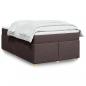 Preview: ARDEBO.de - Boxspringbett mit Matratze Dunkelbraun 120x200 cm Stoff