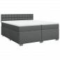 Preview: Boxspringbett mit Matratze Dunkelgrau 200x200 cm Stoff