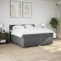 Preview: Boxspringbett mit Matratze Dunkelgrau 200x200 cm Stoff