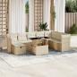 Preview: ARDEBO.de - 9-tlg. Garten-Sofagarnitur mit Kissen Beige Poly Rattan