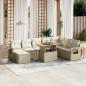 Preview: ARDEBO.de - 9-tlg. Garten-Sofagarnitur mit Kissen Beige Poly Rattan